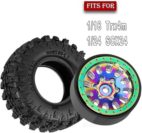 RC 1.3 بوصة العجلات إطارات/حافات العجلات لمدة 1/24 1/18 SCX24 TRX4M RC CRAWLER ، إطارات الألومنيوم 1.3 ، أصفر (4 مساءً) in Kuwait