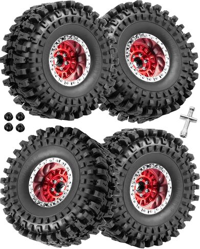 1.9" Beadlock rc Wheels and Tires for 1/10 RC Crawler TRX4 TRX6 SCX10 90046 AXI03007 VS4-10 Gen8 MST CFX D90,Aluminium 1.9 Beadlock Wheels 1.9 Beadlock Tires RC Tires,4pcs,Titanium Rainbow in Saudi Arabia