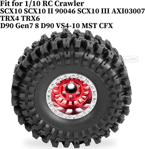 1.9" Beadlock rc Wheels and Tires for 1/10 RC Crawler TRX4 TRX6 SCX10 90046 AXI03007 VS4-10 Gen8 MST CFX D90,Aluminium 1.9 Beadlock Wheels 1.9 Beadlock Tires RC Tires,4pcs,Titanium Rainbow in Saudi Arabia
