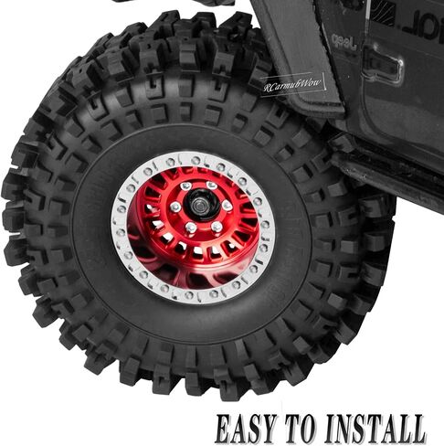 1.9" Beadlock rc Wheels and Tires for 1/10 RC Crawler TRX4 TRX6 SCX10 90046 AXI03007 VS4-10 Gen8 MST CFX D90,Aluminium 1.9 Beadlock Wheels 1.9 Beadlock Tires RC Tires,4pcs,Titanium Rainbow in Saudi Arabia