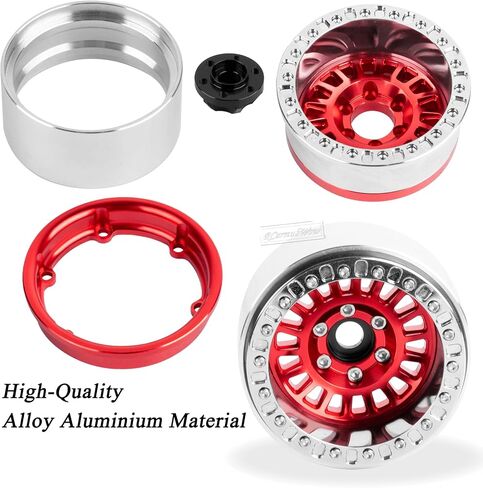 1.9" Beadlock rc Wheels and Tires for 1/10 RC Crawler TRX4 TRX6 SCX10 90046 AXI03007 VS4-10 Gen8 MST CFX D90,Aluminium 1.9 Beadlock Wheels 1.9 Beadlock Tires RC Tires,4pcs,Titanium Rainbow in Saudi Arabia