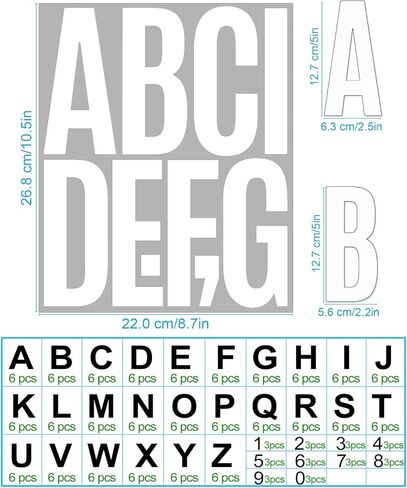 Bemeol 30 Sheets Large Letter Sickers 3 inch Vinyl Letter Alphabet Number Stickers for Bulletin Board Classroom Mailbox Window Door Home Decor(Black) in Saudi Arabia