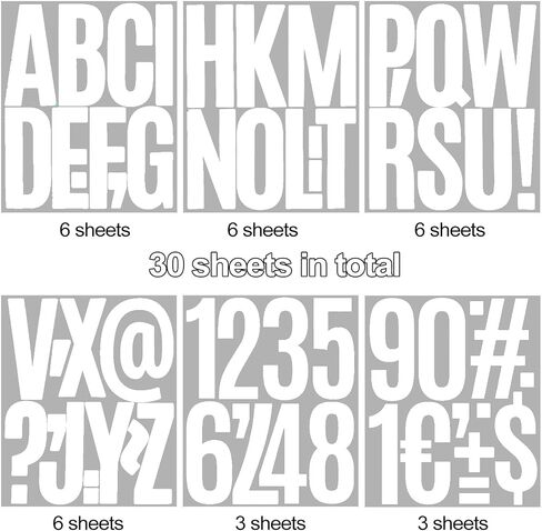 Bemeol 30 Sheets Large Letter Sickers 3 inch Vinyl Letter Alphabet Number Stickers for Bulletin Board Classroom Mailbox Window Door Home Decor(Black) in Saudi Arabia