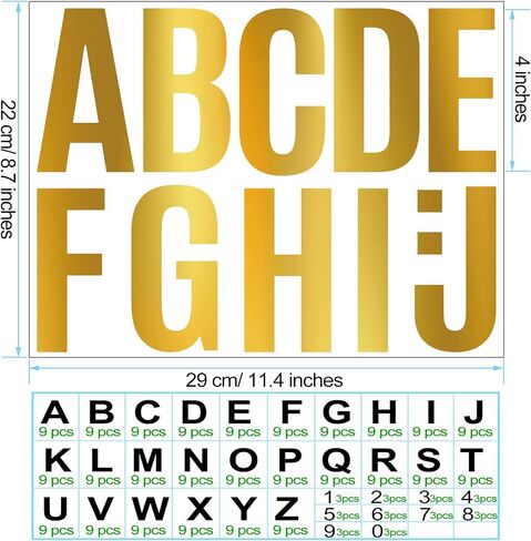 Bemeol 30 Sheets Large Letter Sickers 3 inch Vinyl Letter Alphabet Number Stickers for Bulletin Board Classroom Mailbox Window Door Home Decor(Black) in Saudi Arabia