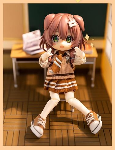 YMY Ob11 Doll 1/12 Scale Cute Animal Style Doll Clothes Set Doll Birthday （Beige） in Saudi Arabia
