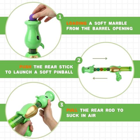Interactive Cat Toys Ball with Launcher,Indoor and Outdoor Kitten Toys, Air Balls Shooting Foam Ball Game, with 48Pcs Pom Pom Balls (Green) in Saudi Arabia