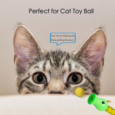 Interactive Cat Toys Ball with Launcher,Indoor and Outdoor Kitten Toys, Air Balls Shooting Foam Ball Game, with 48Pcs Pom Pom Balls (Green) in Saudi Arabia