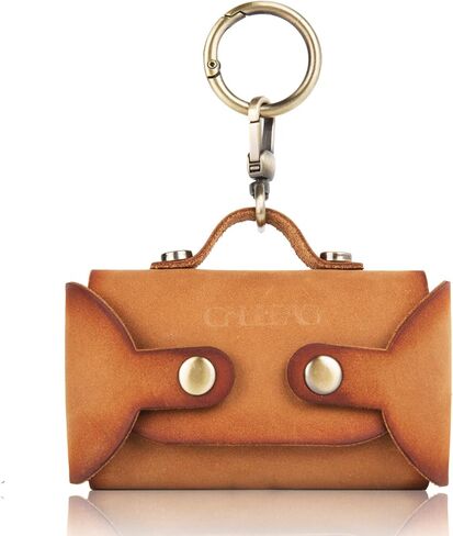 Handmade Leather Dog Poop Bag Dispenser - Stylish and Durable with Belt Attachment for Dog Walkers, Featuring a Brass Metal Clip in Hand-dyed Brown in Saudi Arabia