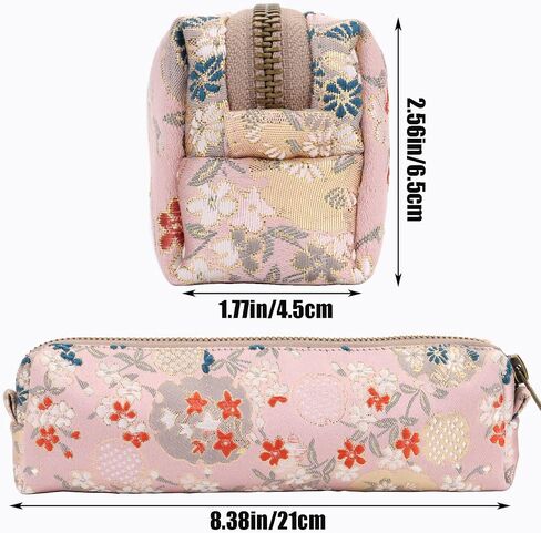 Embroidered Small pencil case, pencil pouch,Portable Pencil Bag,Cosmetic Bag Coin Pouch,Office Stationery Organizer, woman,Adult (navy blue) in Saudi Arabia