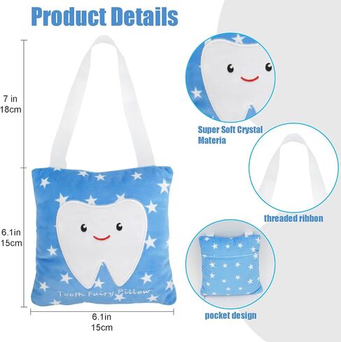 Tooth Fairy Pillow with Pocket |Tooth Fairy Gifts|Tooth Fairy Tooth Holder|Tooth Fairy Bag in Saudi Arabia