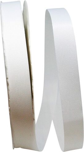 الشريط RIBBON RIBBON GROSGRAIN ALBORE ، 7/8 بوصة × 100 ياردة ، أبيض in Kuwait