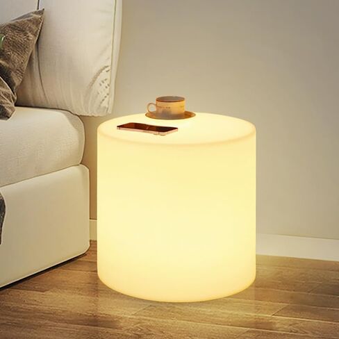 16-Inch LED Cylinder Floor Lamp, 16 Dimmable Colors LED Glow Chair, Rechargeable & Remote LED Low Stools, Nightstand Mood Light, Modern LED Floor Lamp for Living Room, for Wedding Hallway Party Decor in Kuwait
