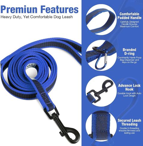DKMambo 6FT Dog Leash with Anti-Slip Handle， 5/8 inch 3/4 Inch 1 Inch Wide Dog Training Leash for Small Medium and Large Dogs in Saudi Arabia