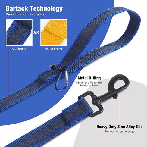 DKMambo 6FT Dog Leash with Anti-Slip Handle， 5/8 inch 3/4 Inch 1 Inch Wide Dog Training Leash for Small Medium and Large Dogs in Saudi Arabia