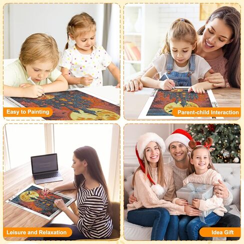 HEIBAGO Halloween Diamond Painting Kits for Adults Moon, Halloween Castle Full Drill 5D Diamond Art Kits, Pumpkin Diamond Dots for Adults, Perfect for Craft Home Decor, 12x16 inch Canvas in Saudi Arabia