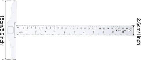 Pangda 12 Inch/ 30 cm Junior T-Square Plastic Transparent T-Ruler for Drafting and General Layout Work (1) in Saudi Arabia