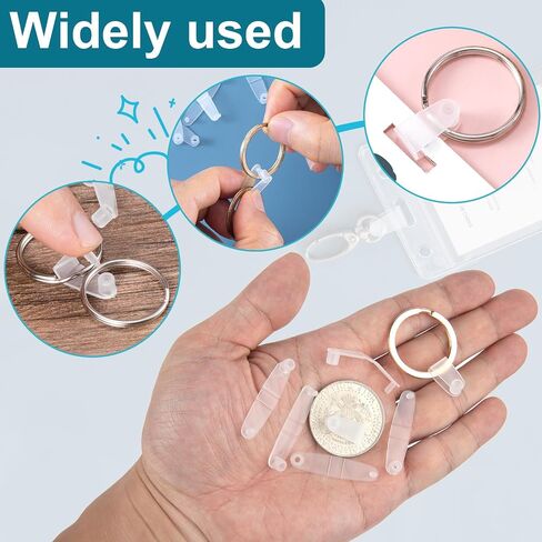 100Pcs Plastic Keychain Clips, Acrylic Keychain Connector Snap Tabs Clear Holder Bulk for Keys Rings Office Credit Card Crafts Jewelry Making in Kuwait