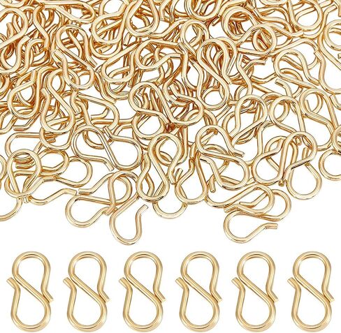 Beebeecraft 1 Box 100PCS S Hook Clasps 18K Gold Gold Prass Reclace 13 MM Clasp Clasp in Saudi Arabia