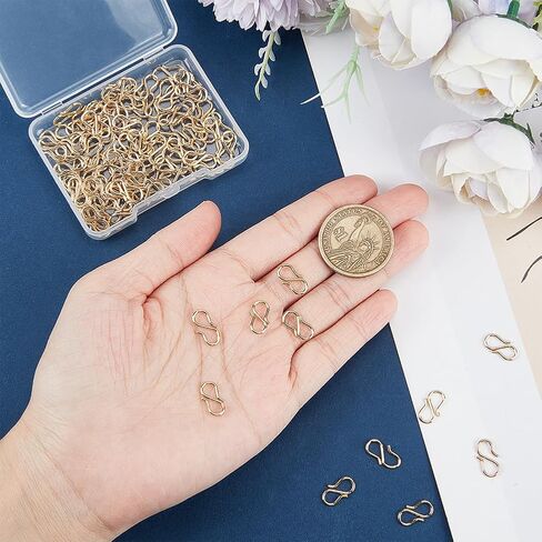 Beebeecraft 1 Box 100PCS S Hook Clasps 18K Gold Gold Prass Reclace 13 MM Clasp Clasp in Saudi Arabia