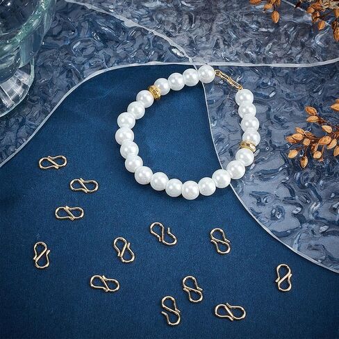 Beebeecraft 1 Box 100PCS S Hook Clasps 18K Gold Gold Prass Reclace 13 MM Clasp Clasp in Saudi Arabia