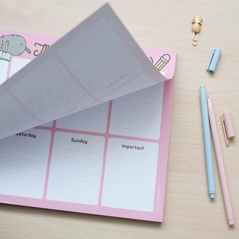 To Do List Notepad Pusheen Calendar A4 | Daily, Weekly Planner | ADHD Planner Pad | 54 Tear-Off Sheets 90 gsm | Pusheen Stationery | Improve Productivity | Task Planner in Saudi Arabia