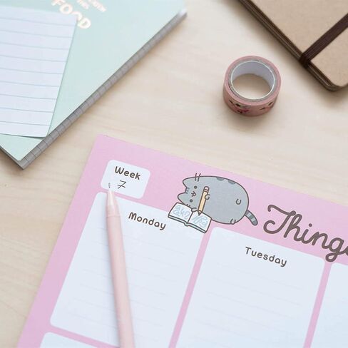 To Do List Notepad Pusheen Calendar A4 | Daily, Weekly Planner | ADHD Planner Pad | 54 Tear-Off Sheets 90 gsm | Pusheen Stationery | Improve Productivity | Task Planner in Saudi Arabia