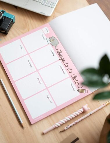 To Do List Notepad Pusheen Calendar A4 | Daily, Weekly Planner | ADHD Planner Pad | 54 Tear-Off Sheets 90 gsm | Pusheen Stationery | Improve Productivity | Task Planner in Saudi Arabia