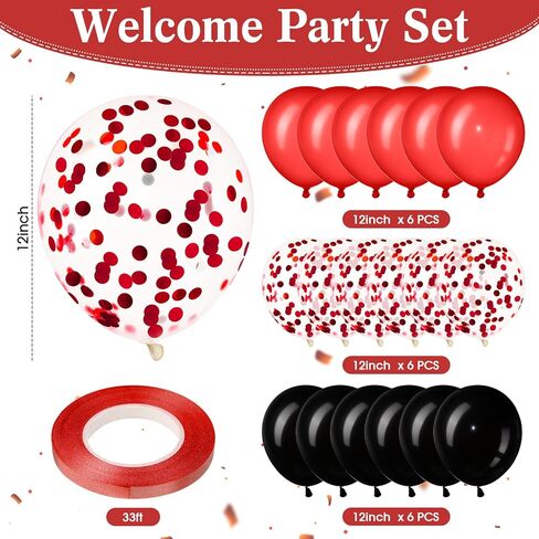 Welcome Home Decorations Welcome Home We Missed You So Much Banner Glitter Garland and Balloons Family Housewarming Party Supplies Military Army Welcome Back Party Decor(Red) in Saudi Arabia