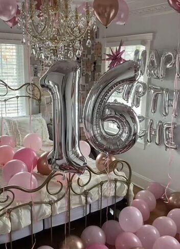 Pink Number 1 Balloon 40 inch, Number 1 Birthday Balloon for Boy Girl, Pink Foil One Balloon for 1st 10 11 12 16 18 Birthday Party, Anniversary Celebration Number Balloons Decorations in Saudi Arabia