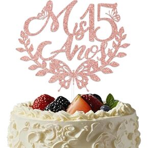 Mis 15 Anos Cake Topper 15 Birthday Cake Topper Happy 15th Birthday Cake Topper 15th Birthday Decorations for Girls 15 Year Old Party Decor Supplies Rose Gold