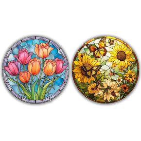 OFRKE 2-Piece Diamond Painting Kits for Adults，5D DIY Full Drill Round Art Gems Colorful Butterfly Diamond Art Perfect for Home Wall Deco Diamond 12"x12"