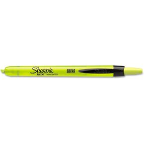 SHARPIE 28025 Accent Retractable Highlighters Chisel Tip Fluorescent Yellow Dozen