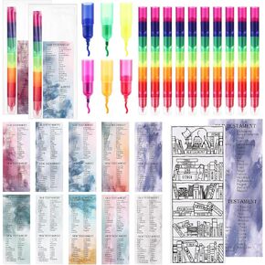 40 Pcs Christian valentine gifts 10 Stackable Rainbow Color Highlighters with 10 Bible Learning Chart Bible Verse Bookmarks Sunday School Teacher Appreciation gift Prayer Board Supplies