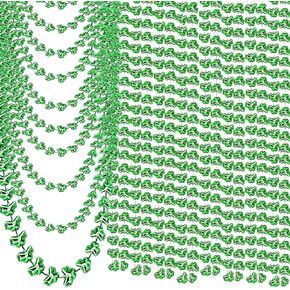 TURNMEON 100 Pack St. Patricks Day Decorations, Green Metallic Shamrock Necklace St Patricks Day Accessories for St Patricks Day Party Favors Supplies Dressing-up,Birthday St. Patricks Decor