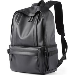 Laptop Leather Travel Backpack For Men & Women Water-Repellent Carry On Back Pack For Travel Business Work computer Backpacks Fit 15.6" Laptop