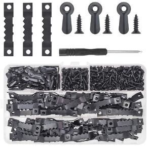 200 Piece Picture Hanger Kit, Including 100 Sawtooth Picture Frame Hangers and 100 Frame Turn Buttons with Screws