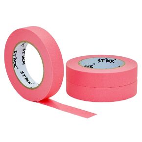 STIKK Painters Tape - 3pk Pink Painter Tape - 1 inch x 60 Yards - Paint Tape for Painting, Edges, Trim, Ceilings - Masking Tape for DIY Paint Projects - Residue-Free Painting Tape