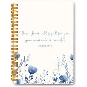 Bible Christian Watercolour Wildflower Spiral Notebook Journal for Women Girls School Teen Exodus 14:14 The Lord Will Fight for You; You Need only to be Still Notebook 80 Sheets 5.8x8.3
