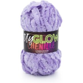 Lion Brand Yarn DIY Glow Chenille Yarn, 1 Pack, Pearl