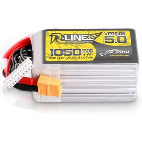 TATTU R-Line Version 5.0 8S Lipo Battery 29.6V 150C 1050mAh Lipo Battery Pack with XT60 Plug