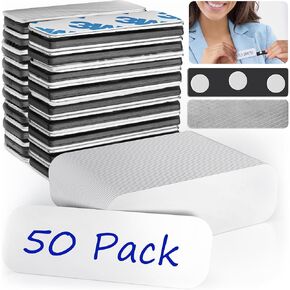 EcoEarth Blank Name Tags w/Strong Magnetic Backing (1x3, 25 PK), ID Badge Holders w/Premium Neodymium Magnets, Customizable & Reusable Badges w/Round Corners
