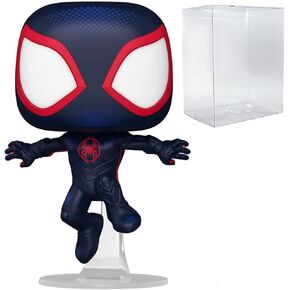 POP Marvel: Spider-Man: Across The Spider-Verse - Miles Morales as Spider-Man Funko Vinyl Figure (Bundled with Compatible Box Protector Case), Multicolor, 3.75 inches