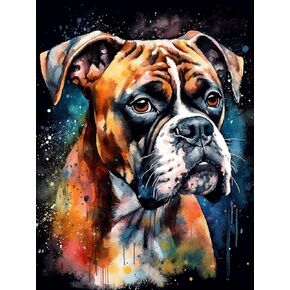 Generic Boxer Dog (2) 5D Adult Diamond Art,DIY Diamond Art Painting Kits for Decor Canvas 15.7x11.7inch/40x30cm, Onesize