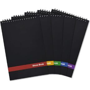 EOOUT 5PCS Top Spiral Steno Pads ، 6x9 Top Spiral Notes ، shice gardcover 60 Sheets Note Pads with 7mm College Screen
