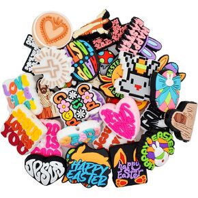 30PCS Easter&Jesus Silicone Focal Beads Cute Rabbit Focals Bead for Pens Keychain Making Necklace Bracelet Jewelry DIY Craft Easter Day Gifts for Students