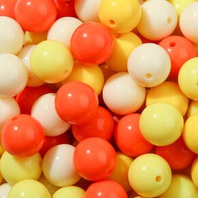 16mm Acrylic Beads Multicolor Focal Beads for Pens Chunk Bubblegum Beads for DIY Jewelry Making Boutique Craft Supplies(Black red)