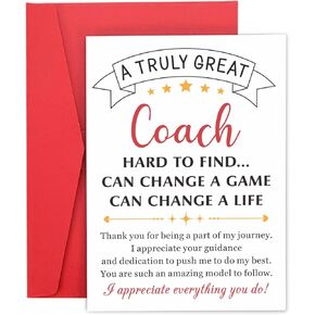 Coach Thank You Cards Coach Gifts for Men Women Soccer Coach Thank You Cards Bulk Baseball Coach Appreciation Gifts for Volleyball Football Coach Cheer Coach Christmas Stocking Stuffers Valentines