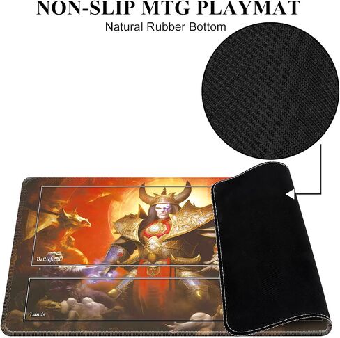 MTG Playmat مع مناطق ، MTG Playmat 24 "x 14" TCG Playmats Playmats Playmat Playmat لـ MTG مع حقيبة التخزين Surface Battle Swordsman MTG Game Playmat مع المناطق in Saudi Arabia