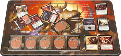 MTG Playmat مع مناطق ، MTG Playmat 24 "x 14" TCG Playmats Playmats Playmat Playmat لـ MTG مع حقيبة التخزين Surface Battle Swordsman MTG Game Playmat مع المناطق in Saudi Arabia