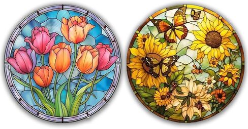 OFRKE 2-Piece Diamond Painting Kits for Adults，5D DIY Full Drill Round Art Gems Colorful Butterfly Diamond Art Perfect for Home Wall Deco Diamond 12"x12" in Saudi Arabia